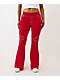 True Religion Big T Red Low Rise Flare Sweatpants - Thumbnail image 1 of 5