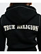 True Religion Big T Shrunken Black Crop Zip Hoodie - Thumbnail image 3 of 6