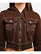 True Religion Big T Shrunken Burlwood Crop Zip Hoodie - Thumbnail image 3 of 4