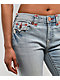 True Religion Billie Super T Misson Sky Mid Rise Jeans - Thumbnail image 4 of 5