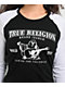 True Religion Black & White Raglan Asymmetrical Long Sleeve T-Shirt - Thumbnail image 3 of 4