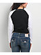 True Religion Black & White Raglan Asymmetrical Long Sleeve T-Shirt - Thumbnail image 2 of 4