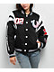 True Religion Black Satin Varsity Bomber Jacket - Thumbnail image 2 of 9