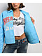 True Religion Blue Patent Leather Varsity Jacket - Thumbnail image 2 of 10
