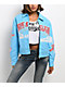 True Religion Blue Patent Leather Varsity Jacket - Thumbnail image 1 of 10