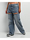 True Religion Bobbi Crystal Cutout Big T Blue Baggy Jeans - Thumbnail image 3 of 9