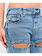 True Religion Bobbi Crystal Cutout Big T Blue Baggy Jeans - Thumbnail image 6 of 9