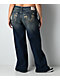 True Religion Bobbi Sparkle Glow Low Rise Super T Blue Baggy Jeans - Thumbnail image 4 of 7