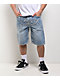 True Religion Bobby Frayed Blue Wash Shorts - Thumbnail image 1 of 4