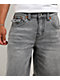 True Religion Bobby Frayed Hem Flap Grey Wash Baggy Shorts - Thumbnail image 4 of 5
