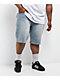 True Religion Bobby Rhinestone Blue Wash Baggy Shorts - Thumbnail image 3 of 7