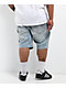 True Religion Bobby Rhinestone Blue Wash Baggy Shorts - Thumbnail image 4 of 7