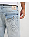 True Religion Bobby Rhinestone Blue Wash Baggy Shorts - Thumbnail image 3 of 5