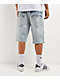 True Religion Bobby Rhinestone Blue Wash Baggy Shorts - Thumbnail image 1 of 5