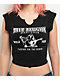 True Religion Buddha Logo Notch Rib Black Crop T-Shirt - Thumbnail image 2 of 4