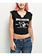 True Religion Buddha Logo Notch Rib Black Crop T-Shirt - Thumbnail image 1 of 4