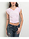 True Religion Buddha Logo Notch Rib Pink Crop T-Shirt - Thumbnail image 1 of 2