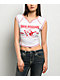 True Religion Buddha Logo Notch Rib White Crop T-Shirt - Thumbnail image 1 of 4