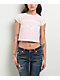 True Religion Buddha Logo Ringer Raglan Pink Crop T-Shirt - Thumbnail image 1 of 2