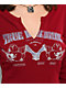True Religion Buddha V Notch Biking Red Long Sleeve Crop T-Shirt - Thumbnail image 3 of 3