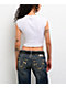 True Religion Buddha V Notch White Crop T-Shirt - Thumbnail image 2 of 4