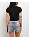 True Religion Butterfly Black Crop T-Shirt - Thumbnail image 2 of 4