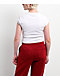 True Religion Butterfly Ruched White Crop T-Shirt - Thumbnail image 2 of 4