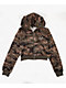 True Religion Camo Velour Shrunken Green Crop Zip Hoodie - Thumbnail image 2 of 2