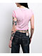 True Religion Cap Sleeve Pink Crop T-Shirt - Thumbnail image 2 of 4