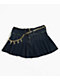 True Religion Chain Belt Dark Blue Pleated Mini Skirt - Thumbnail image 4 of 4