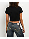 True Religion Cherry Black Crop T-Shirt - Thumbnail image 2 of 4