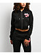 True Religion Cherry Shrunken Black Crop Zip Hoodie - Thumbnail image 2 of 4