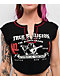 True Religion Contrast Buddha V Notch Black Crop T-Shirt - Thumbnail image 3 of 3