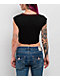 True Religion Contrast Buddha V Notch Black Crop T-Shirt - Thumbnail image 2 of 3
