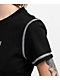 True Religion Contrast Stitch Black Crop T-Shirt - Thumbnail image 4 of 4
