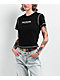 True Religion Contrast Stitch Black Crop T-Shirt - Thumbnail image 1 of 4