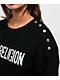 True Religion Convertible Cold Shoulder Black Sweater - Thumbnail image 4 of 4