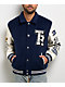 True Religion Crest Wool Nation Navy Blue Varsity Jacket - Thumbnail image 3 of 9