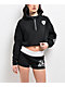 True Religion Crystal Black Half Zip Crop Hoodie - Thumbnail image 2 of 5