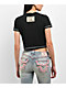 True Religion Crystal Buddha Black Crop T-Shirt - Thumbnail image 2 of 4