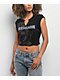 True Religion Crystal Buddha Logo Black Notch Rib Crop T-Shirt - Thumbnail image 1 of 3