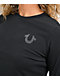 True Religion Crystal Buddha No.1 Black Long Sleeve Crop T-Shirt - Thumbnail image 3 of 4