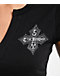 True Religion Crystal Cross Black Notch Crop T-Shirt - Thumbnail image 6 of 7