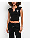 True Religion Crystal Cross Black Notch Crop T-Shirt - Thumbnail image 2 of 7