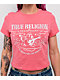 True Religion Crystal Groovy Buddha  Sun Kissed Coral Crop T-Shirt - Thumbnail image 2 of 3