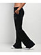 True Religion Crystal Horseshoe Black Straight Leg Velour Pants - Thumbnail image 4 of 6