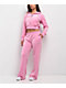 True Religion Crystal Horseshoe Pink Velour Track Pants - Thumbnail image 4 of 5