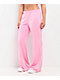 True Religion Crystal Horseshoe Pink Velour Track Pants - Thumbnail image 1 of 5