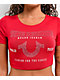 True Religion Crystal Horseshoe Spicy Red Crop T-Shirt - Thumbnail image 3 of 4
