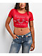 True Religion Crystal Horseshoe Spicy Red Crop T-Shirt - Thumbnail image 1 of 4